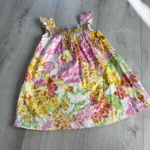 Versace Kids Floral Dress - Pink, Yellow, Green